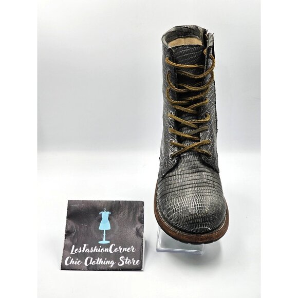 Freebird Women's Gray Textured Leather Manchester Lace-Up Combat Boots Sz 9 2871 - Picture 16 of 16